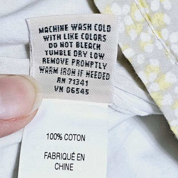 L.L. Bean Favorite Fit Mini Skirt Tan Yellow Floral Pockets Women's Size 12P - Picture 6 of 6